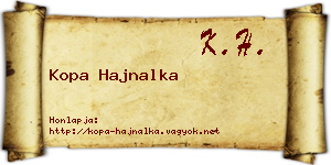 Kopa Hajnalka névjegykártya