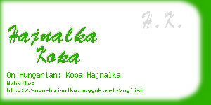 hajnalka kopa business card